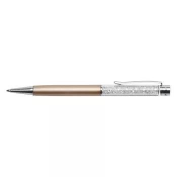   Golyóstoll, arany, felül fehér SWAROVSKI® kristállyal töltve, 14 cm, ART CRYSTELLA®