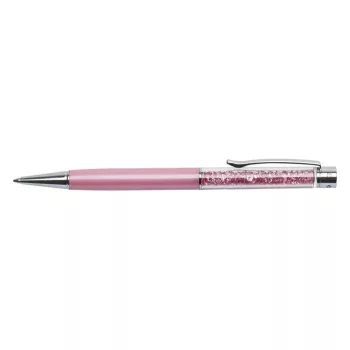   Golyóstoll, rózsaszín, felül rózsaszín SWAROVSKI® kristállyal töltve, 14 cm, ART CRYSTELLA®
