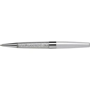  Golyóstoll, krémfehér, alul fehér SWAROVSKI® kristállyal töltve, 14cm, ART CRYSTELLA®
