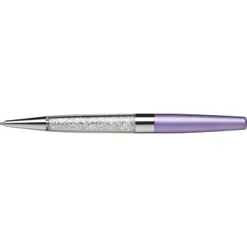   Golyóstoll, világoslila, alul fehér SWAROVSKI® kristállyal töltve, 14cm, ART CRYSTELLA®