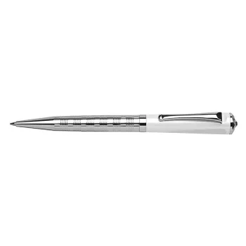   Golyóstoll, fehér-ezüst "Rialto", fehér SWAROVSKI® kristállyal, 14cm, ART CRYSTELLA®