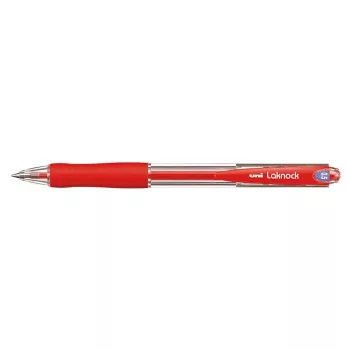   Golyóstoll, 0,3 mm, nyomógombos, UNI "SN-100 Laknock", piros