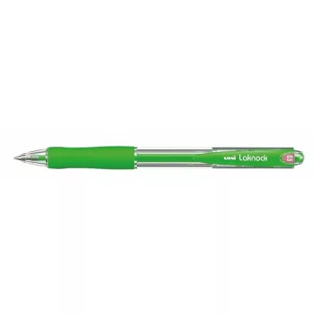   Golyóstoll, 0,3 mm, nyomógombos, UNI "SN-100 Laknock", zöld