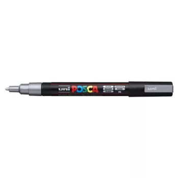 Dekormarker, 0,9-1,3 mm, UNI "Posca PC-3M", ezüst
