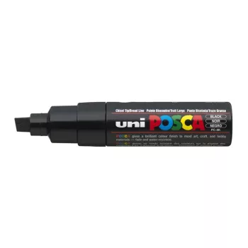   Dekormarker, 8 mm, vágott, UNI "Posca PC-8K", fekete