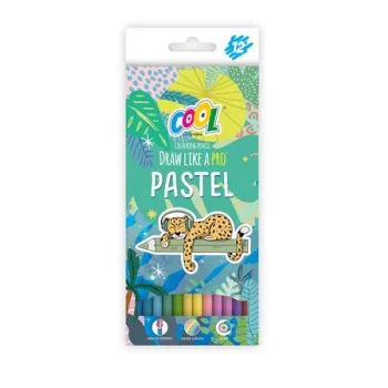   Színes ceruza készlet, kerek, COOL BY VICTORIA "Pastel", 12 pasztell szín