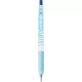   Zseléstoll, 0,33 mm, nyomógombos, csíkos test, ZEBRA "Sarasa Clip Pastel", pasztellkék