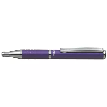  Golyóstoll, 0,24 mm, teleszkópos, metállila tolltest, ZEBRA "SL-F1", kék