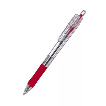   Golyóstoll, 0,21 mm, nyomógombos, ZEBRA "Tapli Clip ECO", piros