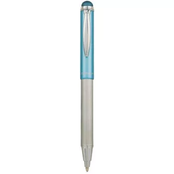   Golyóstoll, 0,24 mm, teleszkópos, rozsdamentes acél, világoskék tolltest, ZEBRA "Telescopic Metal Stylus", kék