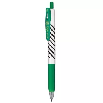   Zseléstoll, 0,33 mm, nyomógombos, csíkos test, ZEBRA "Sarasa Clip", zöld