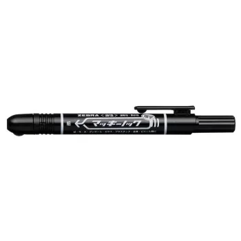   Alkoholos marker, 1,3 mm, nyomógombos, ZEBRA "Mckie Retractable", fekete