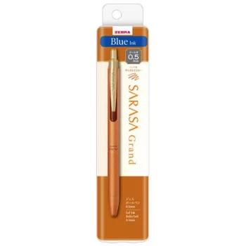   Zseléstoll, 0,33 mm, nyomógombos, aranysárga tolltest, ZEBRA "Sarasa Grand", kék
