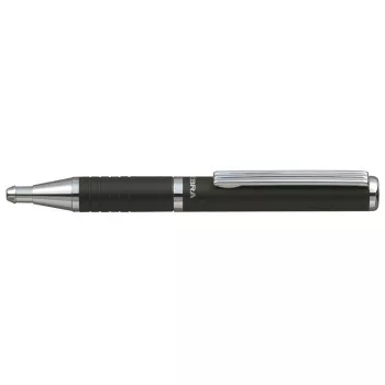   Golyóstoll, 0,24 mm, teleszkópos, metálfekete tolltest, ZEBRA "SL-F1", kék