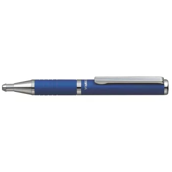   Golyóstoll, 0,24 mm, teleszkópos, metálkék tolltest, ZEBRA "SL-F1", kék