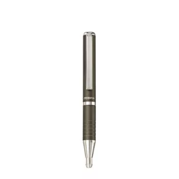   Golyóstoll, 0,24 mm, teleszkópos, metálszürke tolltest, ZEBRA "SL-F1", kék