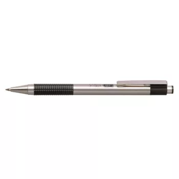   Golyóstoll, 0,24 mm, nyomógombos, rozsdamentes acél, fekete tolltest, ZEBRA "F-301", kék