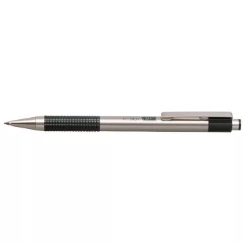   Golyóstoll, 0,24 mm, nyomógombos, rozsdamentes acél, zöld tolltest, ZEBRA "F-301", kék