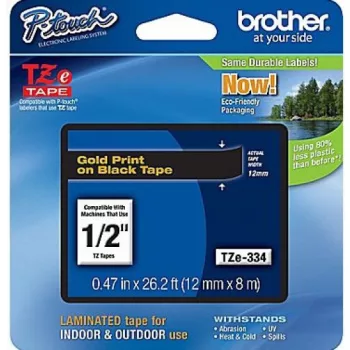 Brother TZe-334 12 mm széles 8 m hosszú szalagkazetta