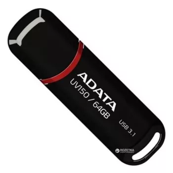   Pendrive, 64GB, USB 3.2 Gen1, ADATA "UV150", fekete
