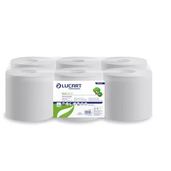   Kéztörlő, tekercses, 2 rétegű, LUCART "Eco CF 19", fehér