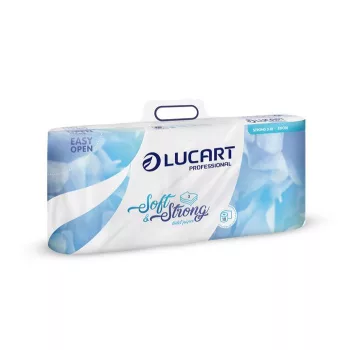   Toalettpapír, 3 rétegű, kistekercses, 10 tekercs, LUCART "Soft and Strong", fehér