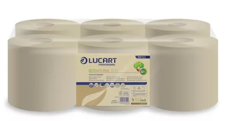 Kéztörlő, tekercses, 2 rétegű, LUCART "EcoNatural 19 CF", havanna barna