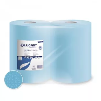   Törlőkendő, tekercses, 3 rétegű, LUCART "SKYTECH 3.500 XL", kék