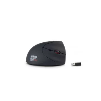   Egér, vezeték nélküli, vertikális, USB, URBAN FACTORY "Ergo Next", fekete