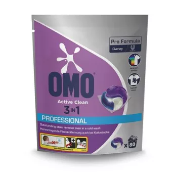 Mosókapszula, 80 db, OMO "Active Clean 3in1"