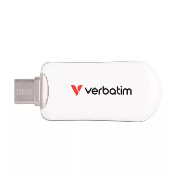   Pendrive, 128GB, USB-C 3.2 Gen1, VERBATIM "Plectra", fehér