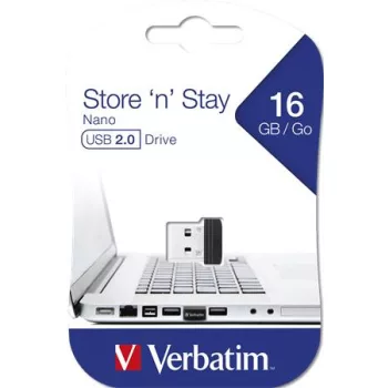   Pendrive, 16GB, USB 2.0, 10/3MB/sec, VERBATIM "Nano"