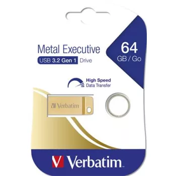   Pendrive, 64GB, USB 3.2, VERBATIM "Executive Metal", arany