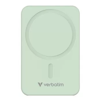   Power bank, mágneses (vezeték nélküli), 20.000mAh, VERBATIM "Charge n Go Essentials", zöld