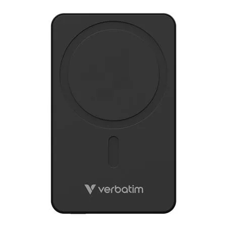 Power bank, mágneses (vezeték nélküli), 10.000mAh, VERBATIM "Charge n Go Essentials", fekete