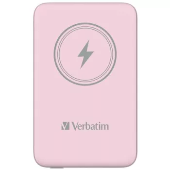   Power bank, mágneses (vezeték nélküli), 10.000mAh, VERBATIM "MCP-10, rózsaszín