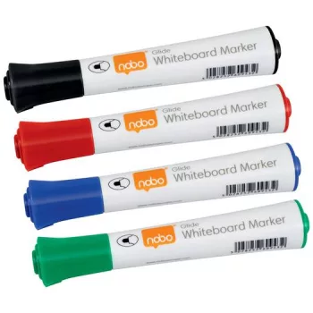   Táblamarker, kúpos hegyű, 2 mm, 10 db, NOBO "Glide", vegyes