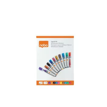   Táblamarker, folyékonytintás, kúpos, 1-3 mm, NOBO, vegyes színek