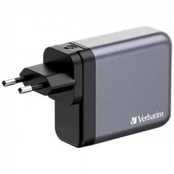   Hálózati töltő, 2xUSB-C PD (140W), USB-C PD (20W), USB-A QC 3.0, EU/UK/US, GaN, VERBATIM