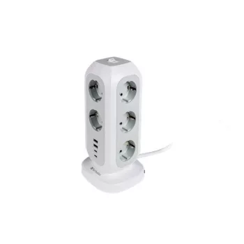   Elosztó, álló, 11 aljzat, 2xUSB-A, 2xUSB-C, VERBATIM "EUPT-01"